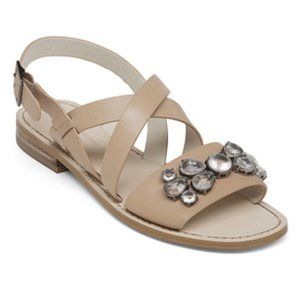 BCBG Remmy Jeweled Tan Sandals Size 7.0